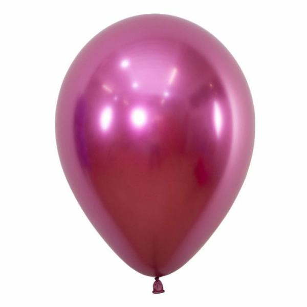 12cm Latex Balloons (Small) | 12 Pack Metallic Reflex Fuchsia Latex Balloon – 12Cm