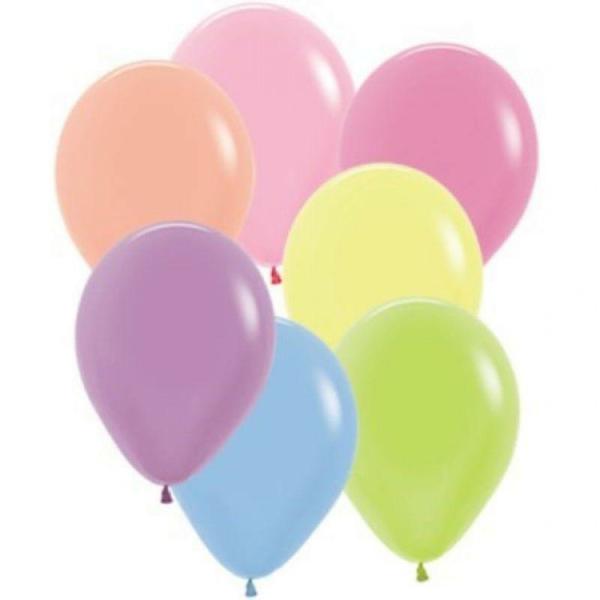 12cm Latex Balloons (Small) | 50 Pack Assorted Neon Latex Balloons – 12Cm