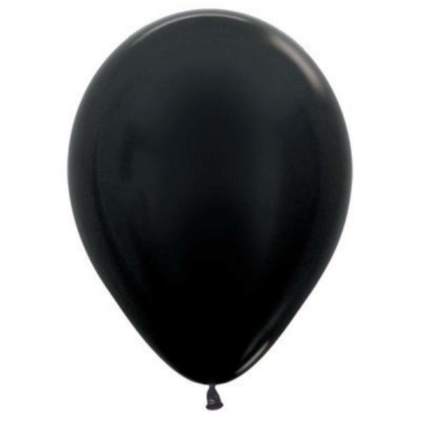 12cm Latex Balloons (Small) | 50 Pack Metallic Black Latex Balloons – 12Cm