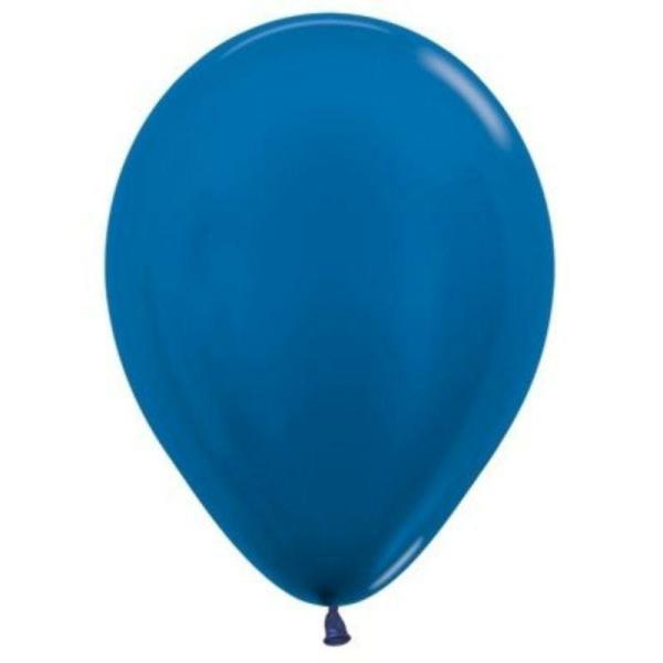 12cm Latex Balloons (Small) | 50 Pack Metallic Blue Latex Balloons – 12Cm