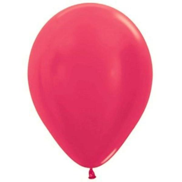 12cm Latex Balloons (Small) | 50 Pack Metallic Fuchsia Latex Balloons – 12Cm