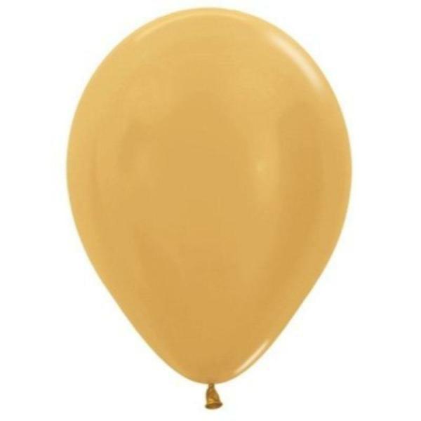 12cm Latex Balloons (Small) | 50 Pack Metallic Gold Latex Balloons – 12Cm