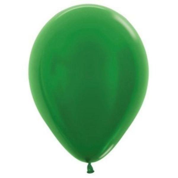 12cm Latex Balloons (Small) | 50 Pack Metallic Green Latex Balloons – 12Cm