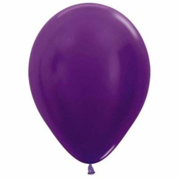 12cm Latex Balloons (Small) | 50 Pack Metallic Purple Violet Latex Balloons – 12Cm