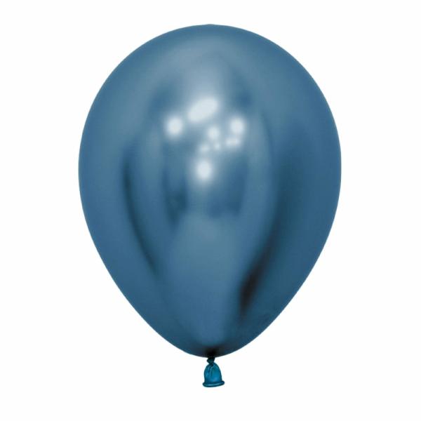 12cm Latex Balloons (Small) | 50 Pack Metallic Reflex Blue Latex Balloons – 12Cm