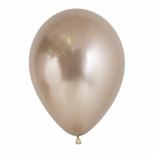 12cm Latex Balloons (Small) | 50 Pack Metallic Reflex Champagne Latex Balloons – 21Cm