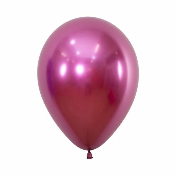 12cm Latex Balloons (Small) | 50 Pack Metallic Reflex Fuchsia Latex Balloons – 12Cm