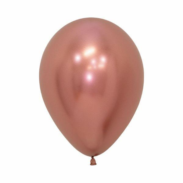 12cm Latex Balloons (Small) | 50 Pack Metallic Reflex Rose Gold Latex Balloon – 12Cm