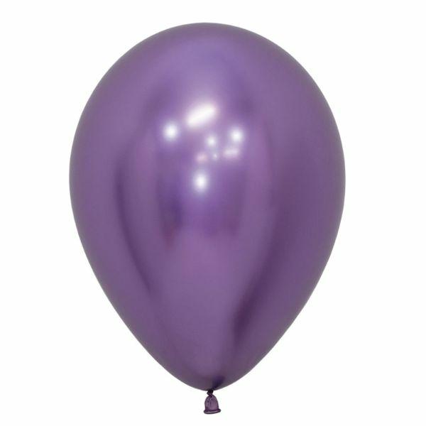 12cm Latex Balloons (Small) | 50 Pack Metallic Reflex Violet Latex Balloons – 12Cm