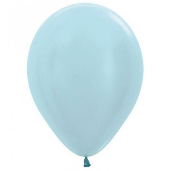 12cm Latex Balloons (Small) | 50 Pack Satin Pearl Blue Latex Balloons – 12Cm