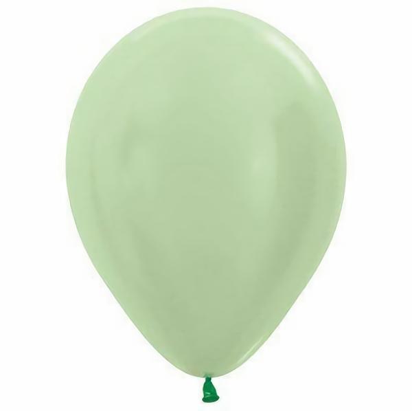 12cm Latex Balloons (Small) | 50 Pack Satin Pearl Green Latex Balloons – 12Cm