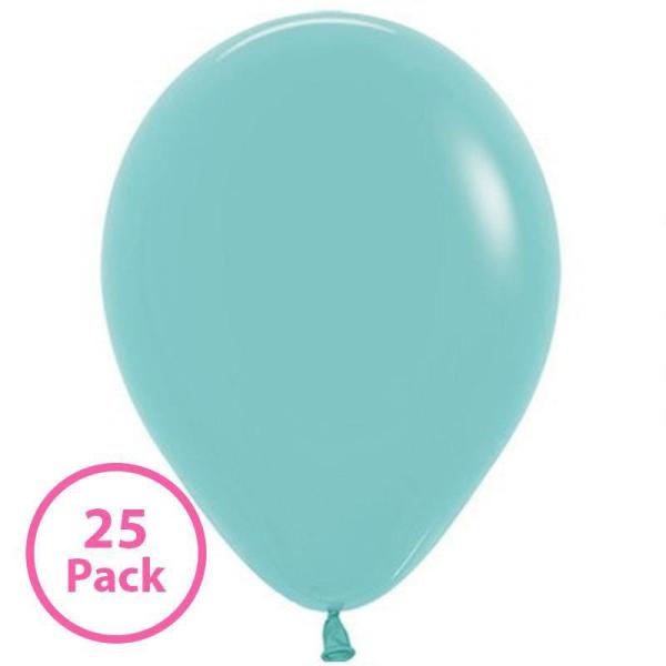 30cm Latex Balloons (Standard) | 25 Pack Aquamarine Green Latex Balloons – 30Cm