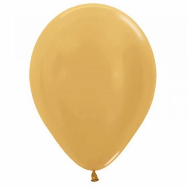 30cm Latex Balloons (Standard) | 25 Pack Metallic Gold Latex Balloons – 30Cm