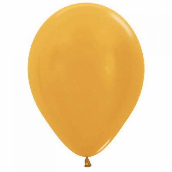 30cm Latex Balloons (Standard) | 25 Pack Metallic Gold Latex Balloons – 30Cm