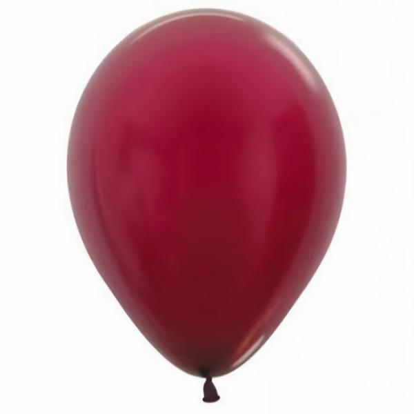 30cm Latex Balloons (Standard) | 25 Pack Metallic Pearl Burgundy Latex Balloons – 30Cm