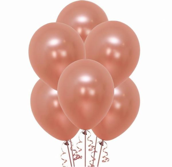 30cm Latex Balloons (Standard) | 25 Pack Metallic Pearl Rose Gold Latex Balloon – 30Cm