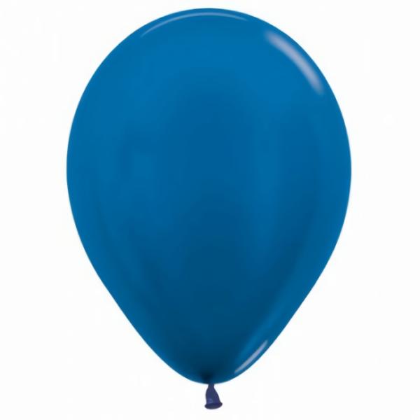 30cm Latex Balloons (Standard) | 25 Pack Metallic Pearl Sapphire Blue Latex Balloons – 30Cm