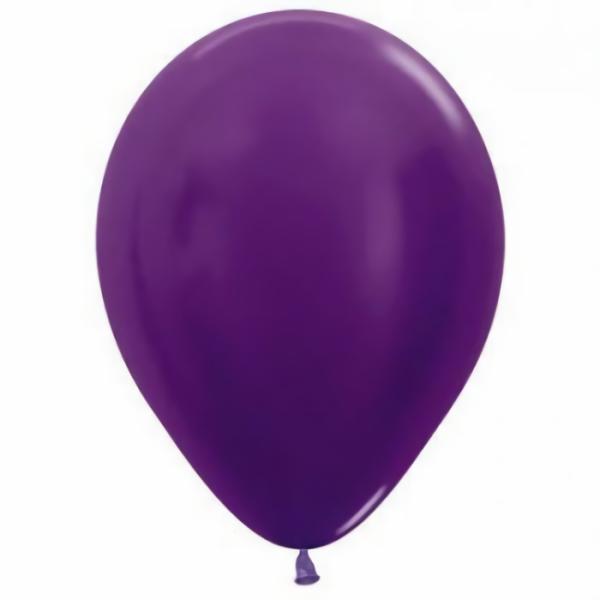 30cm Latex Balloons (Standard) | 25 Pack Metallic Pearl Violet Purple Latex Balloons – 30Cm