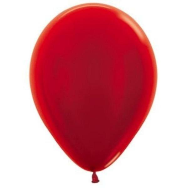 30cm Latex Balloons (Standard) | 25 Pack Metallic Red Latex Balloons – 30Cm