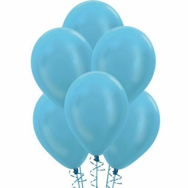 30cm Latex Balloons (Standard) | 25 Pack Pearl Light Blue Biodegradable Latex Balloons – 30Cm