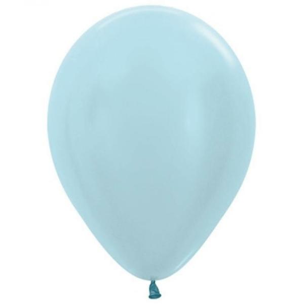 30cm Latex Balloons (Standard) | 25 Pack Satin Pearl Blue Latex Balloons