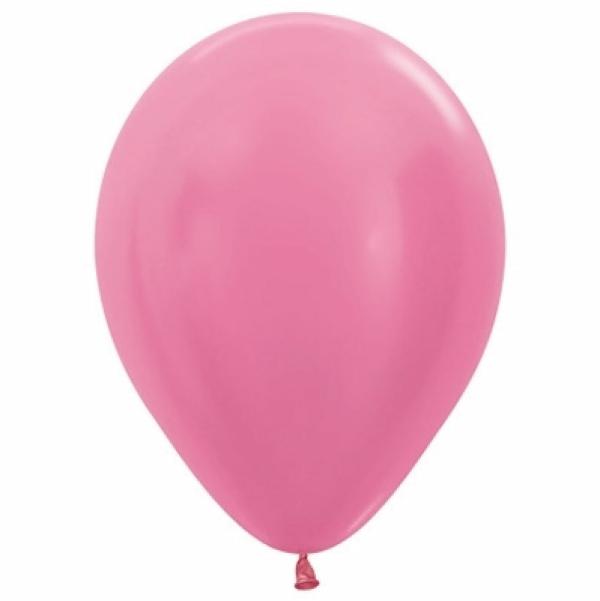 30cm Latex Balloons (Standard) | 25 Pack Satin Pearl Fuchsia Latex Balloons