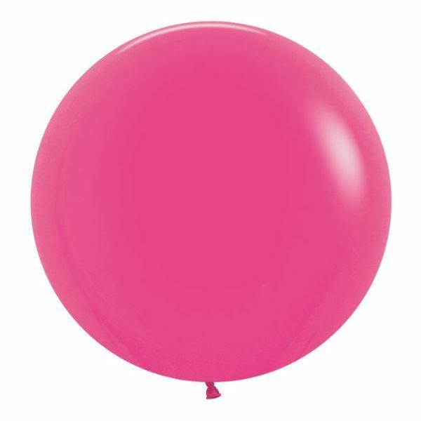 60cm – 90cm Latex Balloons (Large) | 2 Pack Matte Fuchsia Round Balloons – 60Cm