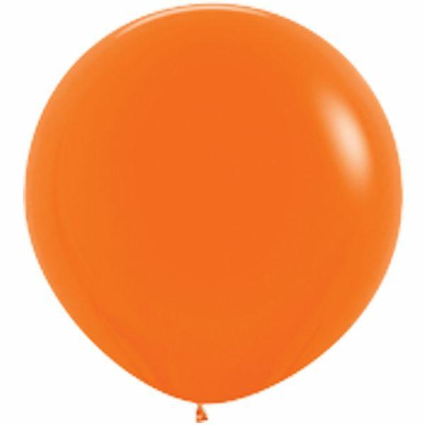 60cm – 90cm Latex Balloons (Large) | 2 Pack Matte Orange Round Balloons – 60Cm