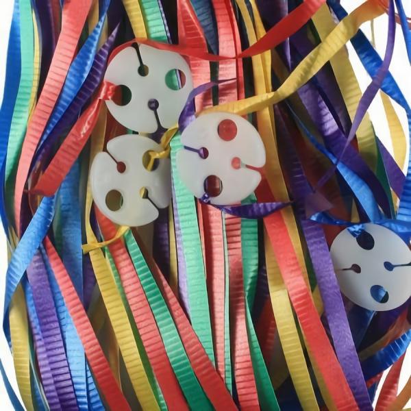 Balloon Ribbons | 25 Pack Assorted Colours Clipped Balloon Ribbon