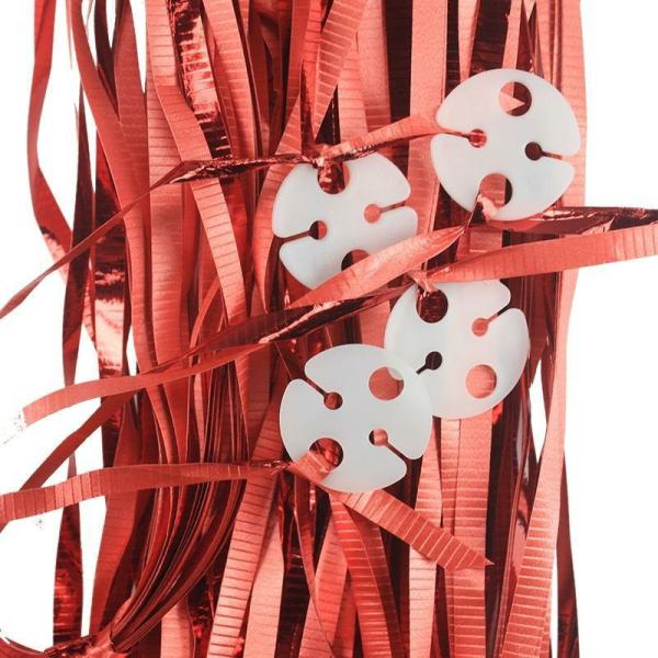 Balloon Ribbons | 25 Pack Metallic Red Clipped Balloon Ribbon