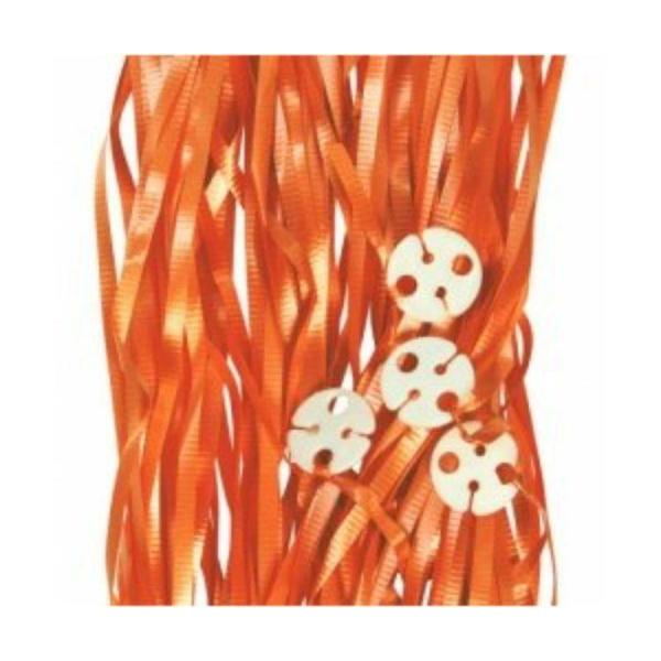 Balloon Ribbons | 25 Pack Orange Clipped Balloon Ribbons