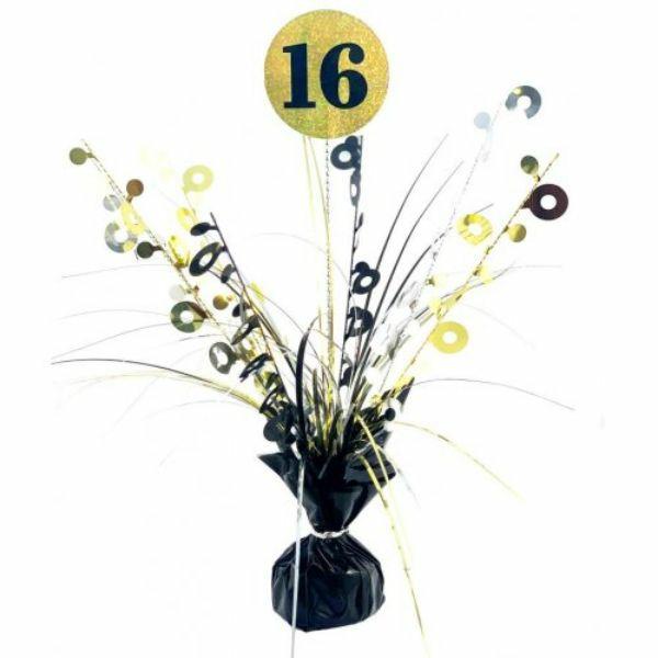 Balloon Weights | 16 Black & Gold Centrepiece Weight – 165G