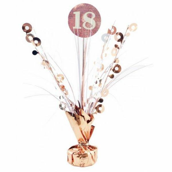 Balloon Weights | 18 Rose Gold & White Centrepiece Weight – 165G