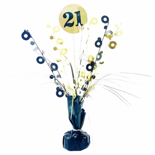 Balloon Weights | 21 Black & Gold Centrepiece Weight – 165G