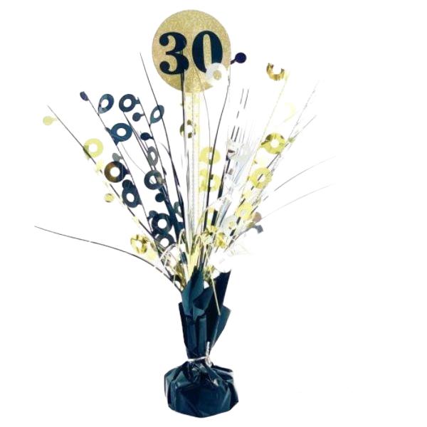 Balloon Weights | 30 Black & Gold Centrepiece Weight – 165G