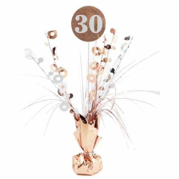 Balloon Weights | 30 Rose Gold & White Centrepiece Weight – 165G