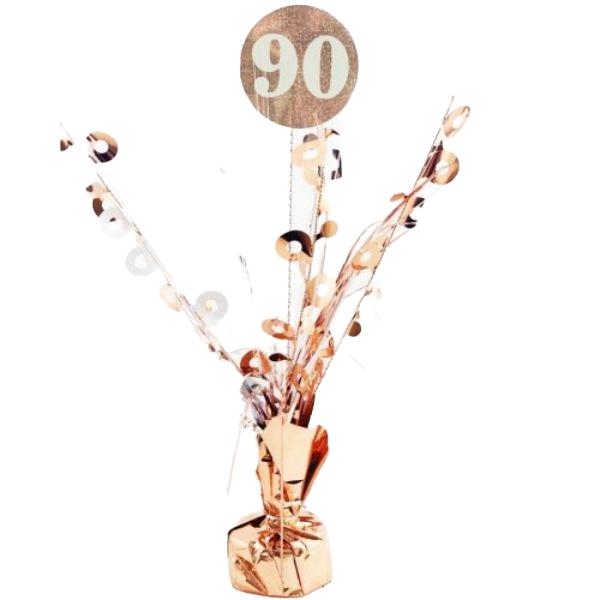 Balloon Weights | 90 Rose Gold & White Centrepiece Weight – 165G