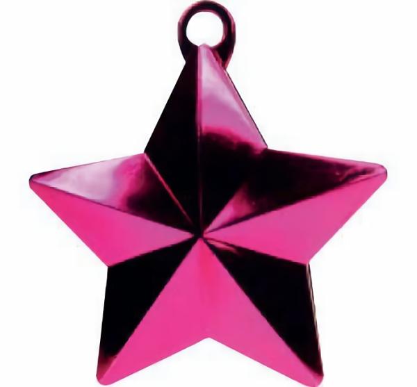 Balloon Weights | Hot Pink Glitz Star Balloon Weight