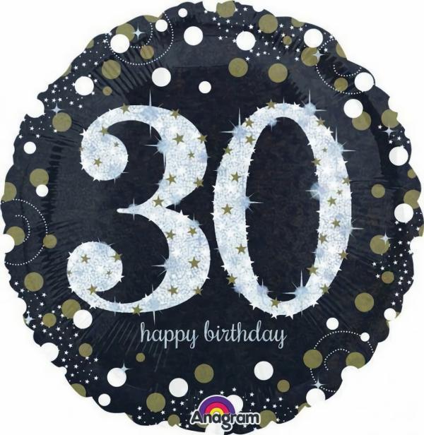 Birthday & Milestone Foil Balloons | 30Th Birthday White Holographic Foil Balloon – 45Cm