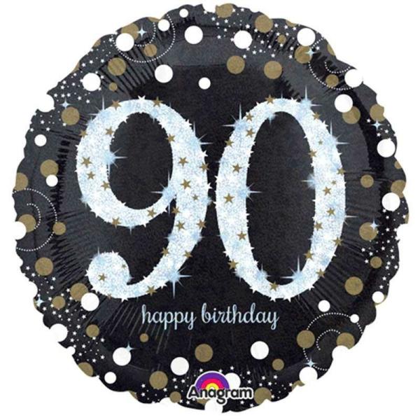 Birthday & Milestone Foil Balloons | 90Th Birthday White Holographic Foil Balloon – 45Cm