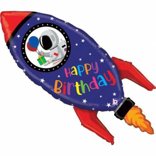 Birthday & Milestone Foil Balloons | Birthday Rocket Shape Foil Balloon – 101Cm