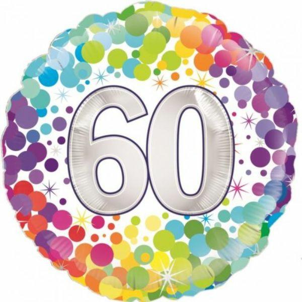 Birthday & Milestone Foil Balloons | Colourful Confetti 60Th Birthday Foil Balloon – 46Cm