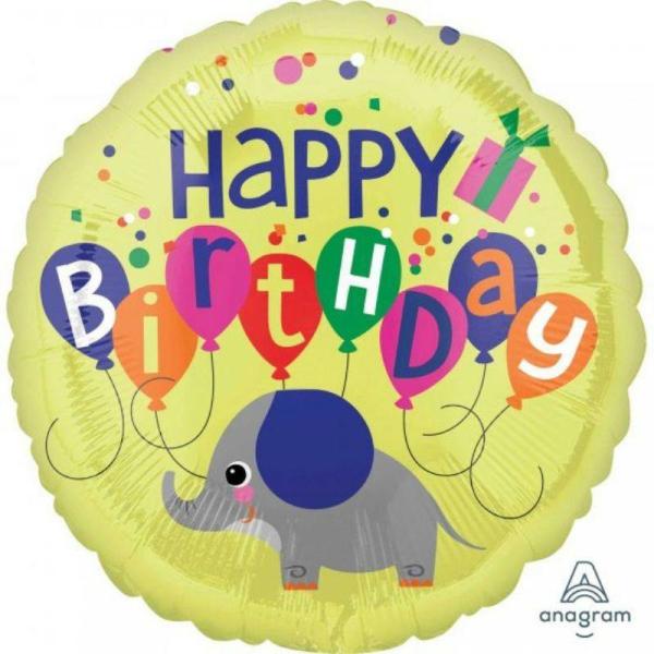 Birthday & Milestone Foil Balloons | Elephant Happy Birthday Foil Balloon – 45Cm