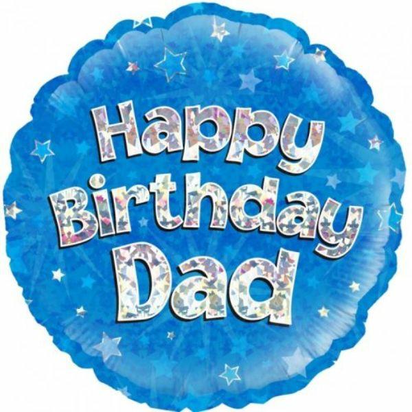 Birthday & Milestone Foil Balloons | Happy Birthday Dad Blue Round Foil Balloon – 46Cm