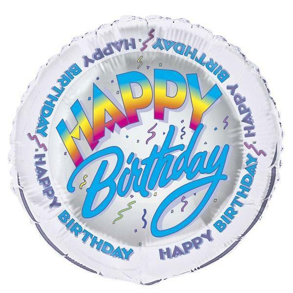 Birthday & Milestone Foil Balloons | Happy Birthday Frizzy Round Foil Balloon – 45Cm