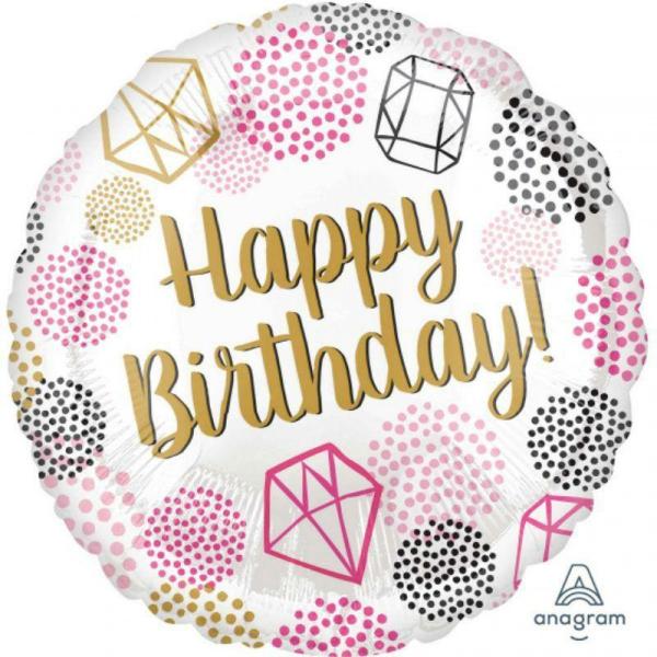 Birthday & Milestone Foil Balloons | Happy Birthday Gems Foil Balloon – 45Cm