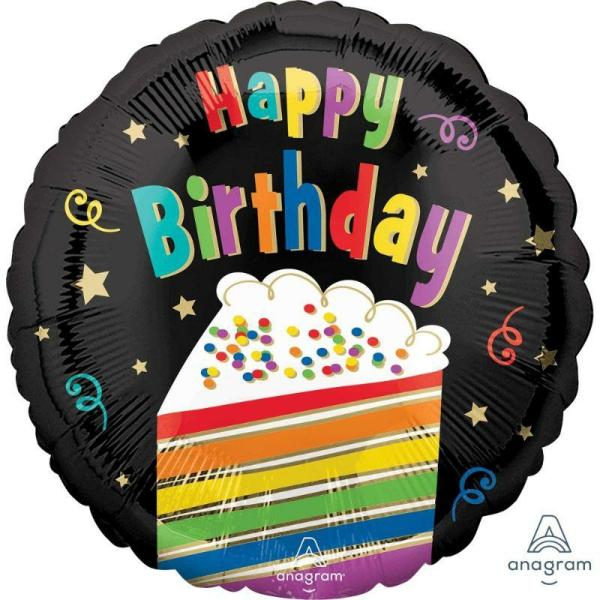 Birthday & Milestone Foil Balloons | Happy Birthday Rainbow Cake Foil Balloon – 45Cm