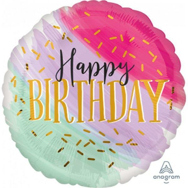 Birthday & Milestone Foil Balloons | Happy Birthday Watercolour Foil Balloon – 71Cm