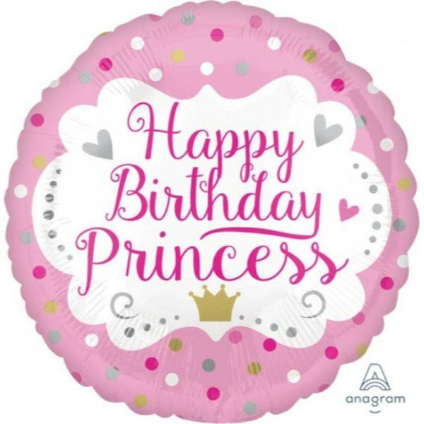 Birthday & Milestone Foil Balloons | Hbd Princess Foil Balloon – 45Cm