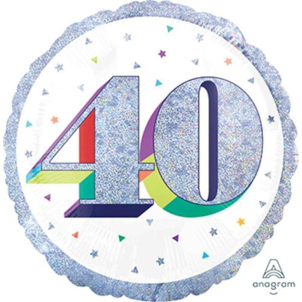 Birthday & Milestone Foil Balloons | Holographic Heres To Your Birthday 40 Foil Balloon – 45Cm